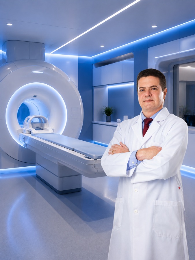 Dr. Carlos Macedo em sala de ressonância magnética